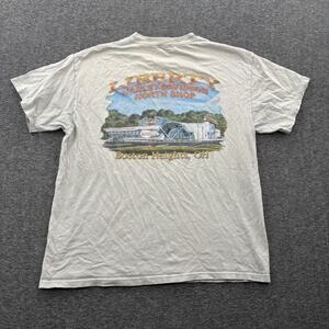 Vintage Harley-Davidson Shirt Men Large White Y2K Motorcycle Biker USA *THRASHED